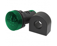 Indicador Digital Amperímetro e Voltímetro Verde VA20-2G 22mm Metaltex