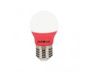 Lâmpada Superled Bolinha Vermelho 3WxBiv Ourolux